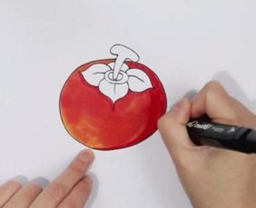 柿子简笔画简单画法 彩色柿子简笔画怎么画