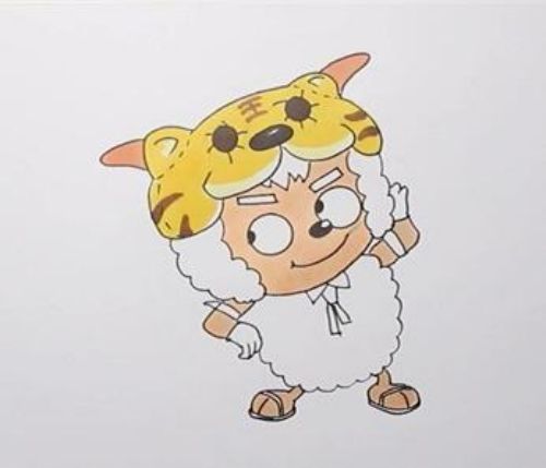 沸羊羊简笔画一步一步教 彩色沸羊羊简笔画怎么画