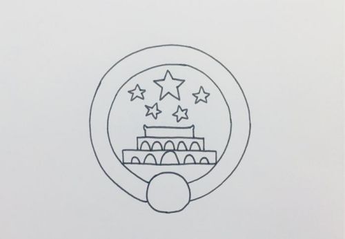 简单国徽简笔画怎么画 小学少先队员国徽简笔画步骤