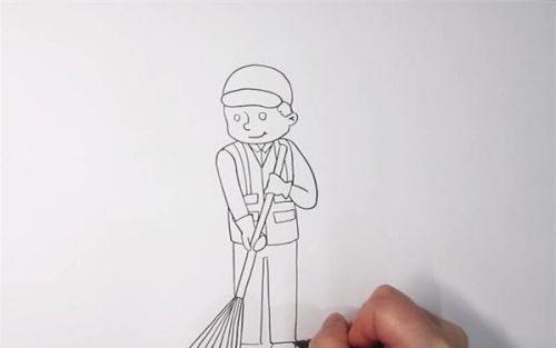 卡通环卫工人简笔画画法 彩色环卫工人简笔画怎么画