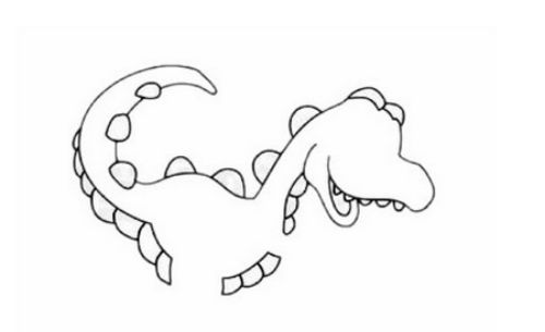 食肉巨兽龙简笔画怎么画 南方巨兽龙简笔画绘画步骤