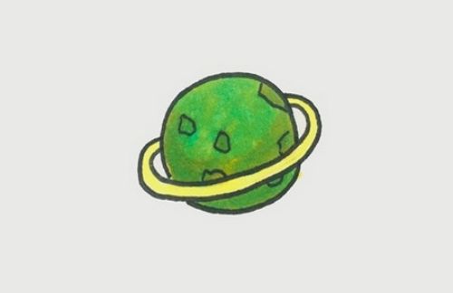 彩色水星简笔画绘画教程 带涂颜色水星简笔画怎么画
