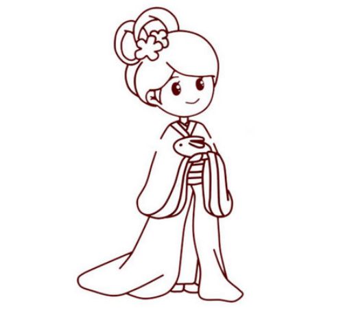 可爱嫦娥简笔画怎么画 卡通版嫦娥简笔画画法教程
