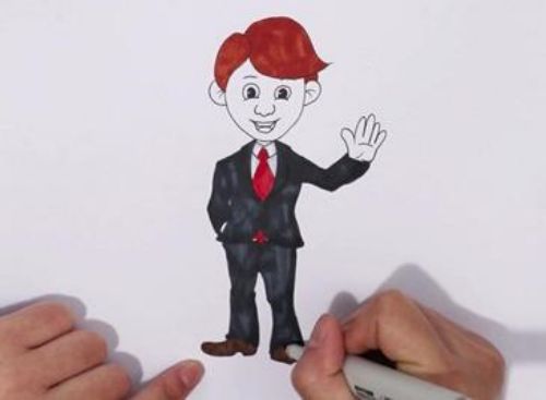 儿童彩色商人简笔画怎么画 简单又漂亮商人简笔画步骤方法