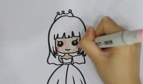 简单又漂亮新娘简笔画步骤 穿婚纱新娘简笔画怎么画