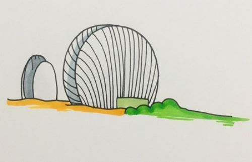 涂色贝壳房子简笔画图解教学 彩色可爱贝壳房子简笔画怎么画