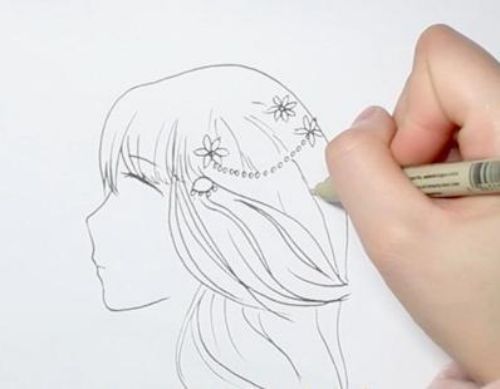 手绘古风女子侧脸简笔画怎么画 霸气古风美女侧脸简笔画教程