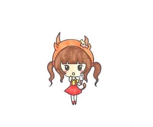 q版金牛座简笔画怎么画 金牛座简笔画动漫女孩教程