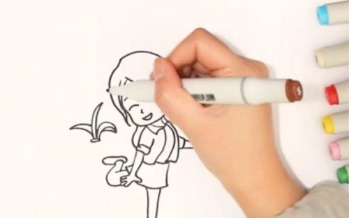 踢毽子简笔画儿童画教程 小女孩踢毽子简笔画怎么画
