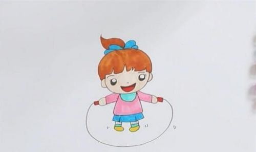 跳绳简笔画儿童画步骤 男孩跳绳简笔画儿童画怎么画