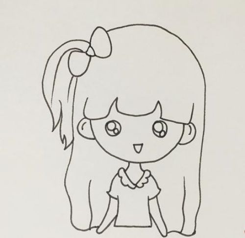 全身涂色小女孩简笔画步骤图 漂亮可爱小女孩简笔画怎么画