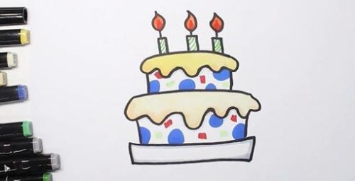 可爱生日蛋糕简笔画怎么画 简单生日蛋糕简笔画步骤图
