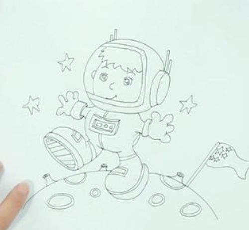 中国航天员彩色简笔画教程 可爱卡通航天员简笔画怎么画