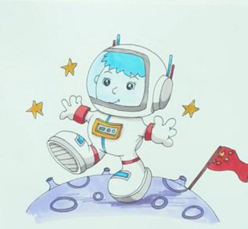 中国航天员彩色简笔画教程 可爱卡通航天员简笔画怎么画