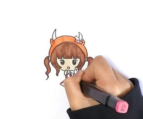 q版金牛座简笔画怎么画 金牛座简笔画动漫女孩教程