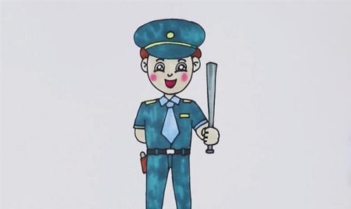 彩色保安简笔画步骤 可爱保安简笔画怎么画