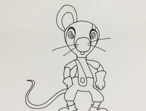 黑猫警长一只耳简笔画怎么画 涂色简单一只耳简笔画画法