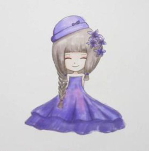 可爱小姑娘简笔画怎么画 穿裙子小姑娘简笔画步骤