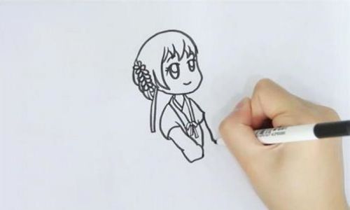 漫画汉服女孩简笔画画法 简单又漂亮汉服女孩简笔画怎么画