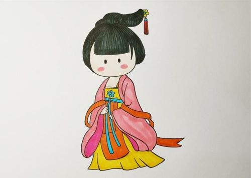 超简单古装美女简笔画怎么画 全身古装美女简笔画教程