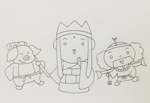 彩色西游记人物简笔画教程画法 四人西游记人物简笔画怎么画