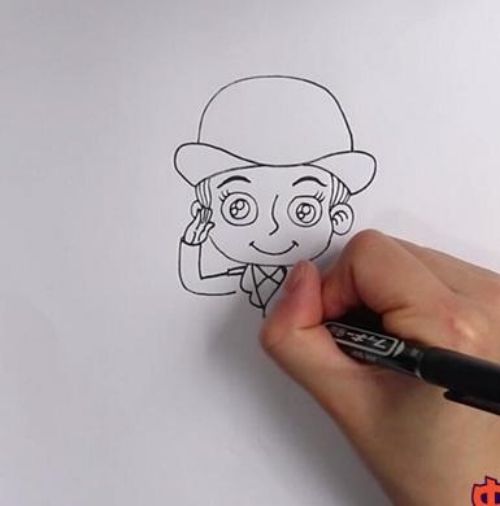 女警察简笔画幼儿园怎么画 全身警察简笔画教程