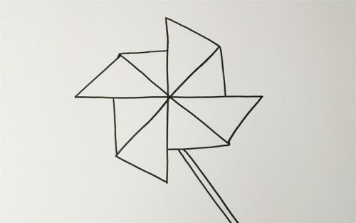 风车简笔画幼儿园画法步骤 好看简单风车简笔画怎么画