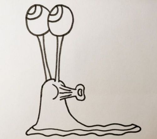 海绵宝宝小蜗简笔画怎么画 可爱带颜色小蜗简笔画步骤图解