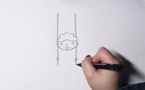 小女孩荡秋千简笔画怎么画 儿童荡秋千简笔画教程