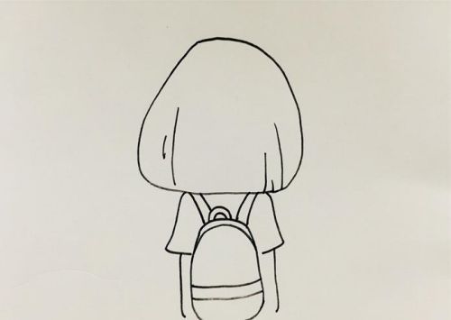 彩色小女孩小猫背影简笔画步骤 可爱小女孩和猫简笔画怎么画