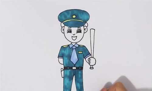 彩色保安简笔画步骤 可爱保安简笔画怎么画