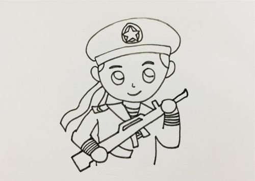 卡通海军简笔画教程 彩色海军简笔画怎么画