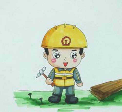 戴安全帽工人简笔画画法 简单漂亮工人简笔画怎么画