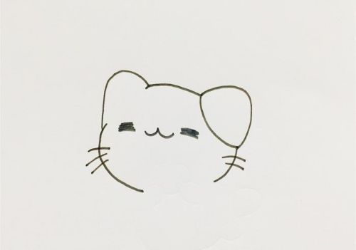 彩色可爱小猫简笔画一步一步教 呆萌小猫简笔画儿童画教程