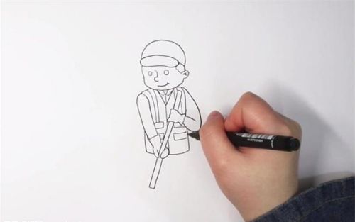 卡通环卫工人简笔画画法 彩色环卫工人简笔画怎么画