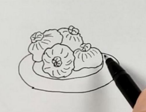 中国美食包子简笔画教程图解 彩色简单包子简笔画怎么画