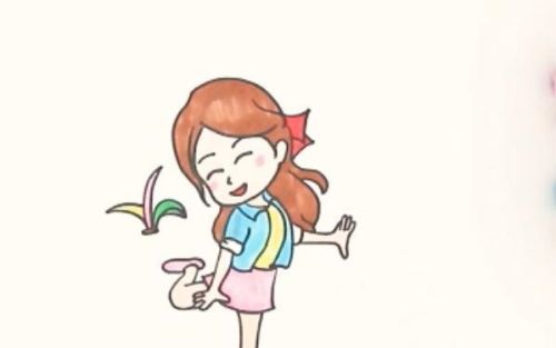 踢毽子简笔画儿童画教程 小女孩踢毽子简笔画怎么画