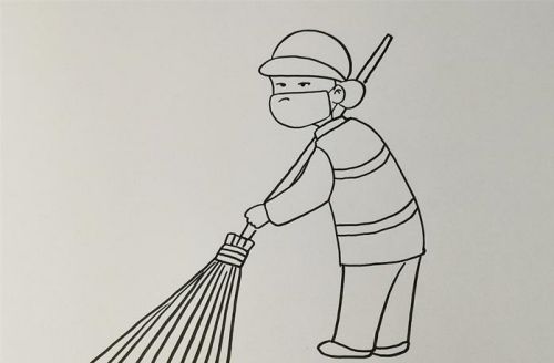 简单又漂亮环卫工人简笔画画法 彩色环卫工人简笔画怎么画
