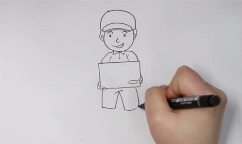 彩色快递员简笔画步骤 简单快递员简笔画怎么画