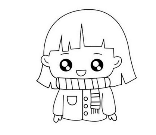 彩色Q版小女孩简笔画步骤教程 可爱呆萌小女孩简笔画怎么画
