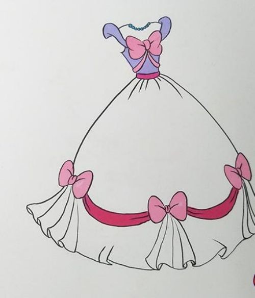 公主裙简笔画画法教程 好看简单公主裙简笔画怎么画