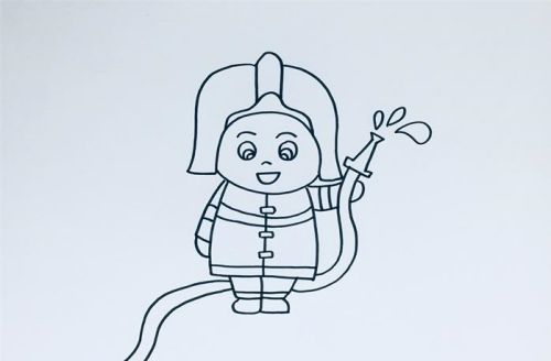 带颜色消防员简笔画步骤 救火消防员简笔画怎么画