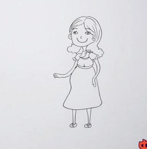 大肚子怀孕妈妈简笔画怎么画 可爱怀孕妈妈简笔画画法