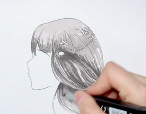 手绘古风女子侧脸简笔画怎么画 霸气古风美女侧脸简笔画教程