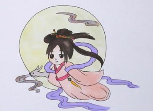 涂色嫦娥简笔画绘画教程 简单又漂亮嫦娥简笔画怎么画