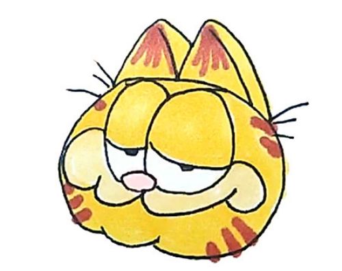彩色简单加菲猫简笔画画法图解 可爱加菲猫简笔画怎么画