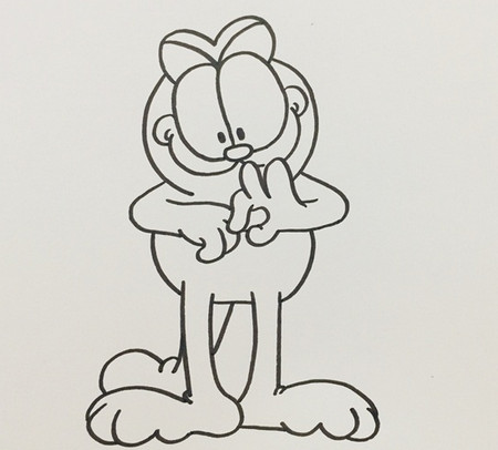 简单彩色加菲猫简笔画步骤 卡通画加菲猫简笔画怎么画