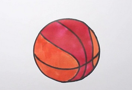 涂色篮球简笔画怎么画 可爱彩色篮球简笔画绘画教程