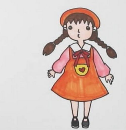 彩色小女孩简笔画画法教程 漂亮可爱小女孩简笔画怎么画