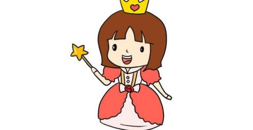 可爱彩色小公主简笔画怎么画 简单又漂亮小公主简笔画教学步骤